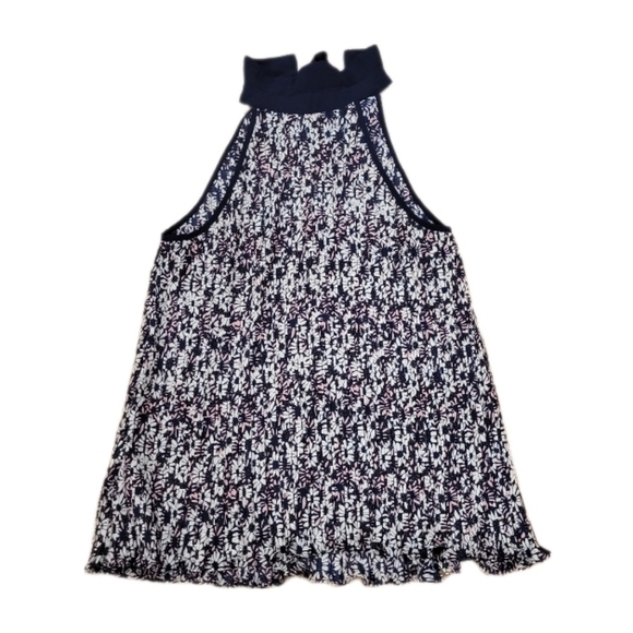 Entro Navy/pink/white floral halter tie top size Medium - Picture 1 of 7